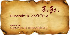 Buncsák Zsófia névjegykártya