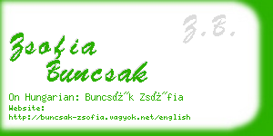 zsofia buncsak business card